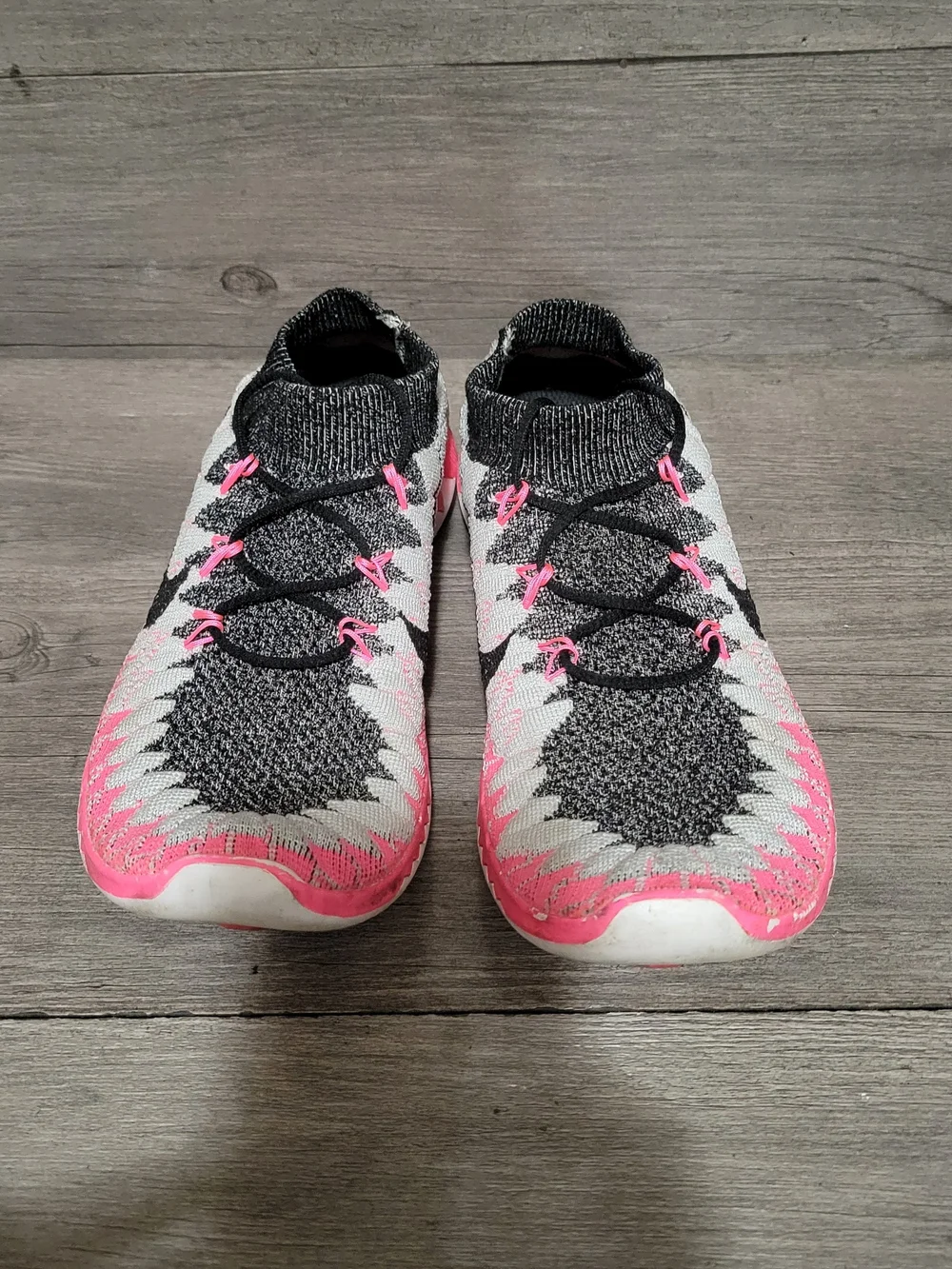 Nike Free 3.0 Flyknit Pink Womens Sz 7.5 Running Shoes 636231-002